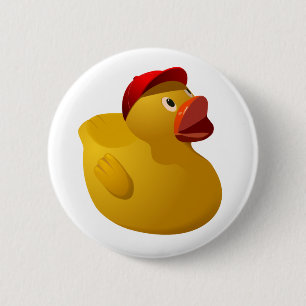 Rubber Ducky med baseballhatten - klämma fast Knapp