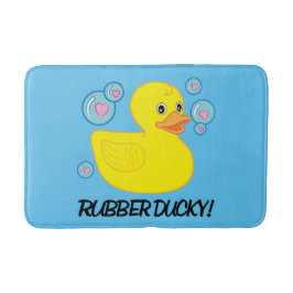 Rubber Ducky med Hjärta-Fyllt bubblar Badrumsmatta
