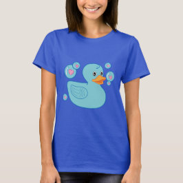 Rubber Ducky med Hjärta-Fyllt bubblar Tee Shirt
