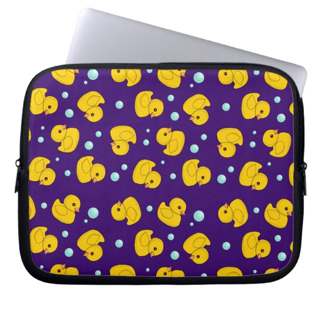 Rubber Ducky Mönster Laptop Sleeve (Framsidan)