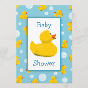 Rubber Ducky och bubblar temababy shower Inbjudningar