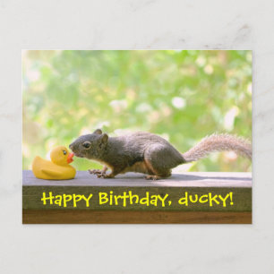 Rubber Ducky och Squirrel Kissing Vykort