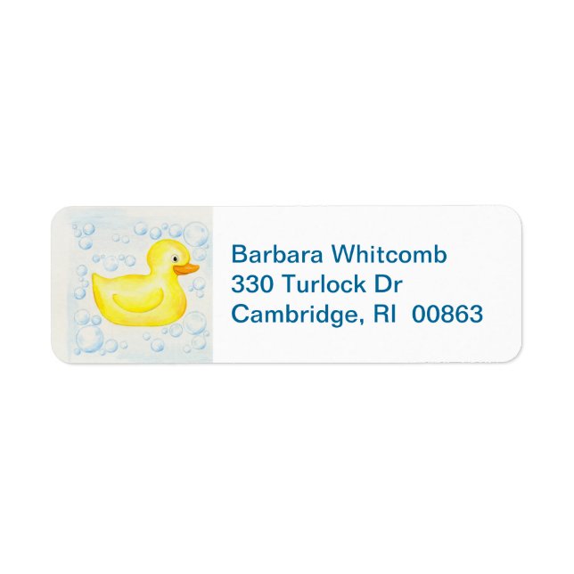 Rubber Ducky-returetiketter Returadress Etikett (Framsidan)