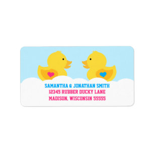 Rubber Ducky Rosa eller Blue Gender Reveal Party Adressetikett