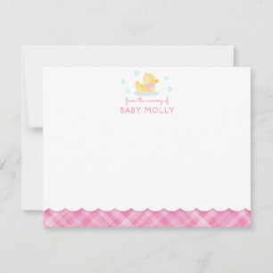 Rubber Ducky Rosa Play Baby Note-kort Anteckningskort