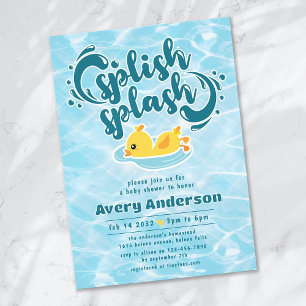 Rubber Ducky Splish Stänk Baby Shower Inbjudningar