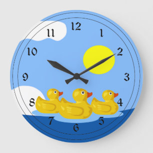 Rubber Ducky Triplets Stor Klocka