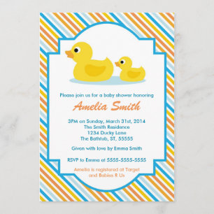 Rubber Ducky unisex- baby showerinbjudan -, pojke Inbjudningar