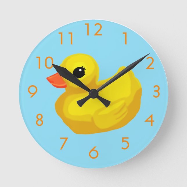 Rubber Ducky Wall Clock Rund Klocka (Framsida)