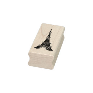 Rubber frimärke för Eiffel tornpointillism Stämpel