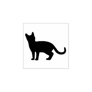 Rubber frimärke för stå kattsilhouette stämpel
