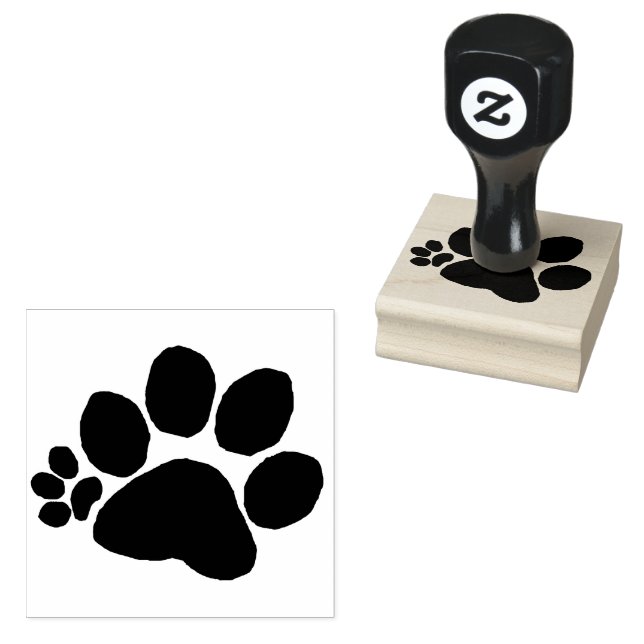 Rubber Frimärke - Polydactyl Pawprint 2 (höger) Stämpel (Stämplad)