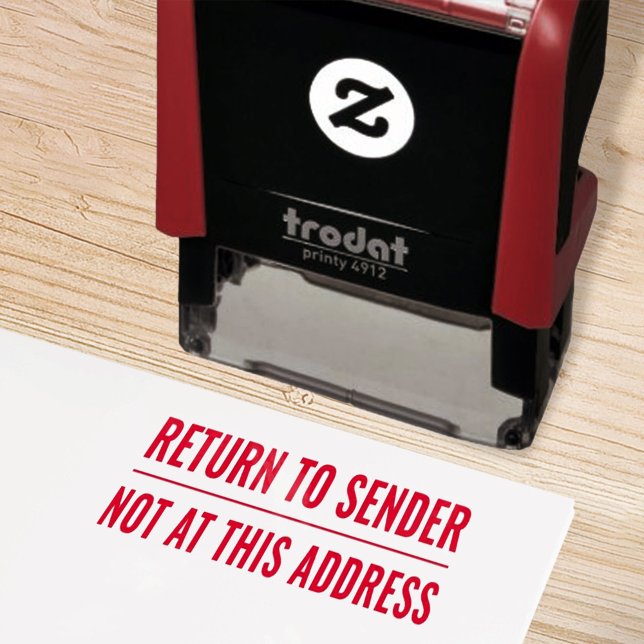 Rubber Frimärke Retur till sender Inte vid Adress Självfärgande Stämpel (Skapare uppladdad)