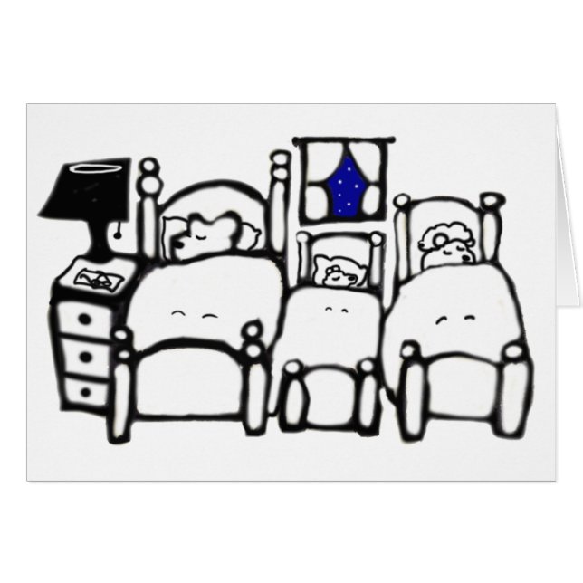 Rubber frimärken, de tre björnarna hälsningskort (Framsidan Horizontal)