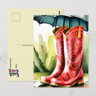 Rubber Rain Boots, postkorsning Vykort