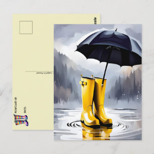 Rubber Rain Boots, vykort för postkorsning, vykort
