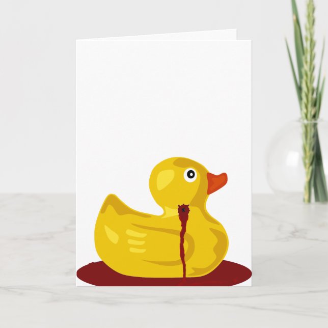 Rubber skjuten ankanacke - blöda Rubber Ducky Kort (Framsida)