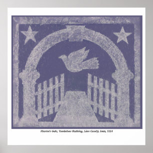 Rubbning i Grind Gravsten - blått Poster