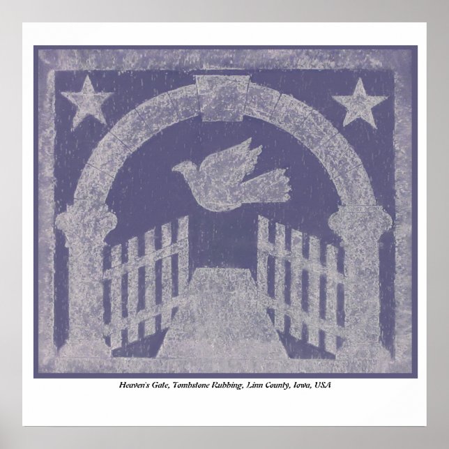 Rubbning i Grind Gravsten - blått Poster (Framsidan)