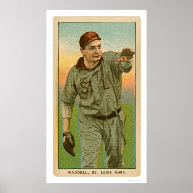 Rube Waddell Baseball 1909 Poster (Framsidan)