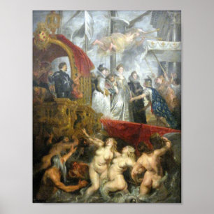 Rubens - drottningens ankomst i Marseille (Louvre) Poster