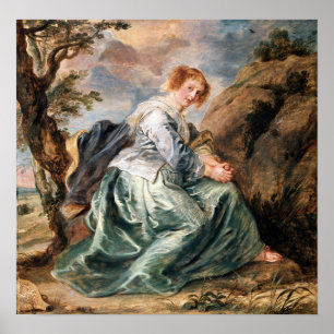 Rubens - Hagar in Desert Poster