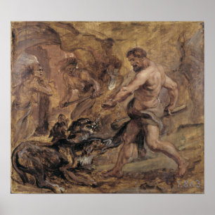 Rubens - Hercules and Cerberus, 1636 Poster