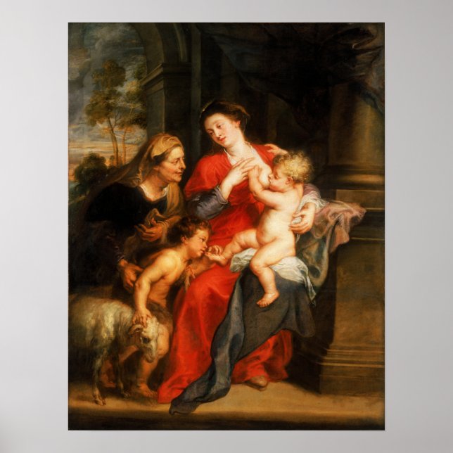 Rubens - Jungfru & Barn Med Sts Elisabet & Johanne Poster (Framsidan)