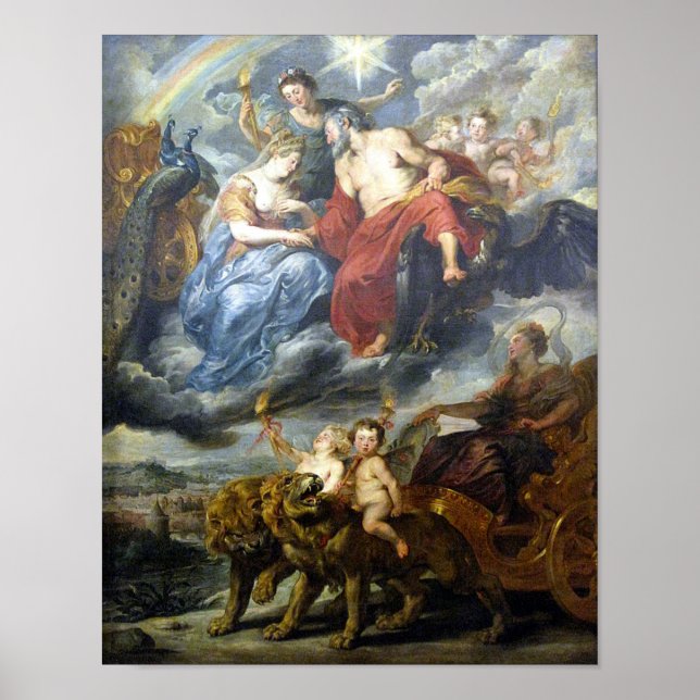 Rubens - Kung och Marie de Médicis i Lyon Poster (Framsidan)