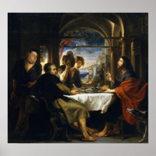Rubens - Middag vid Emmaus 1638 Poster