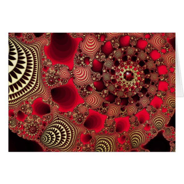 Rubies- och Guld-kort Hälsningskort (Framsidan Horizontal)