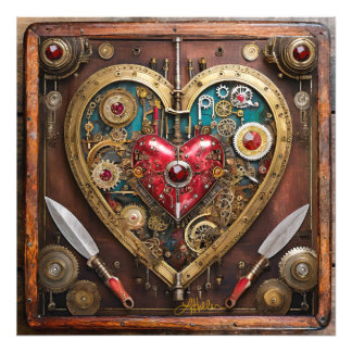 Rubies och Knivar Heart Steampunk Series Fototryck