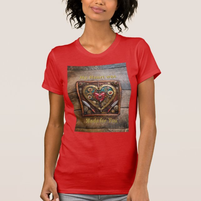 Rubies och Knivar Heart Steampunk Series T Shirt (Framsida)