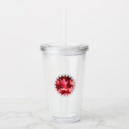 Rubin ädelsten och pärlor take away mugg