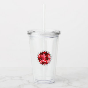 Rubin ädelsten och pärlor take away mugg