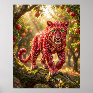 Rubin Granatäpple Leopard Poster