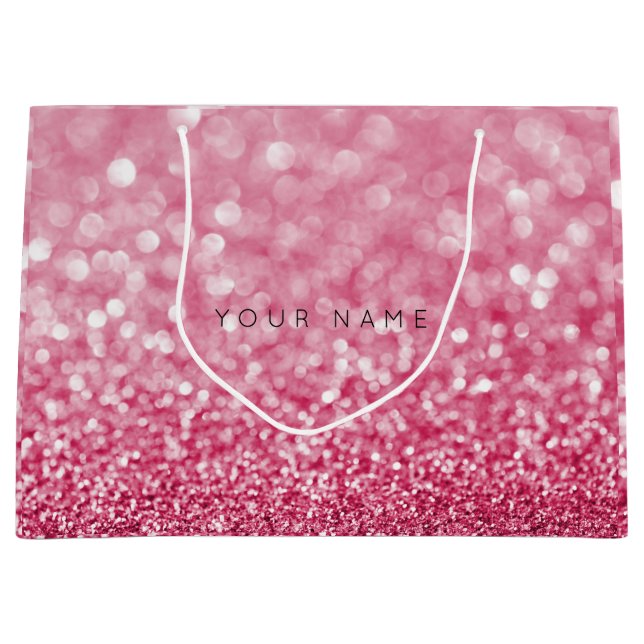 Rubin Rosa Vin White Glitter Favoriter Gift Bag (Framsidan)