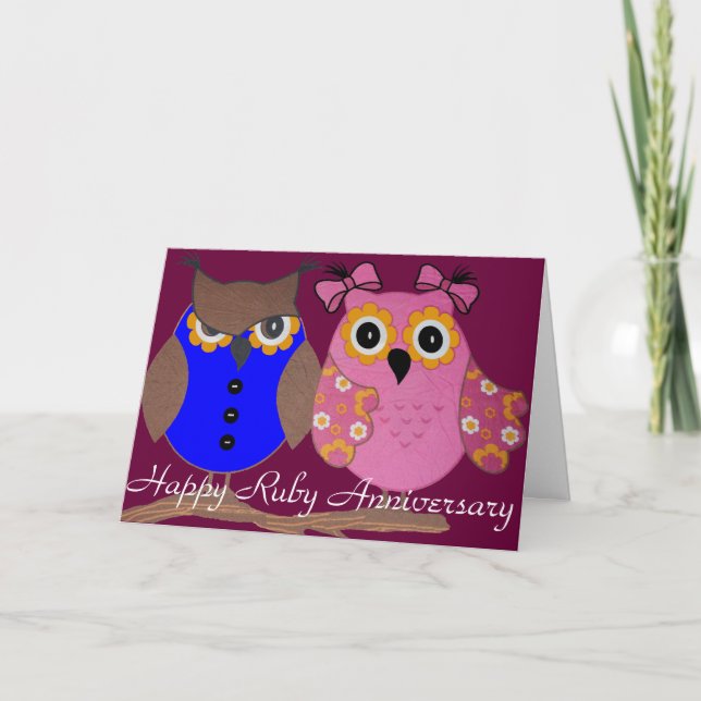 RUBINBRÖLLOP GRATTULATIONSKORT KORT (Framsida)