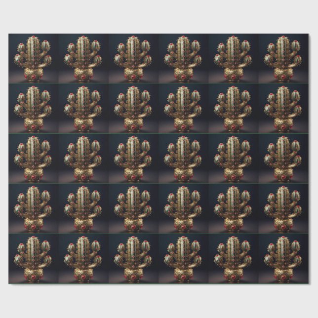 Rubinförgylld Saguaro  Presentpapper (Platt)