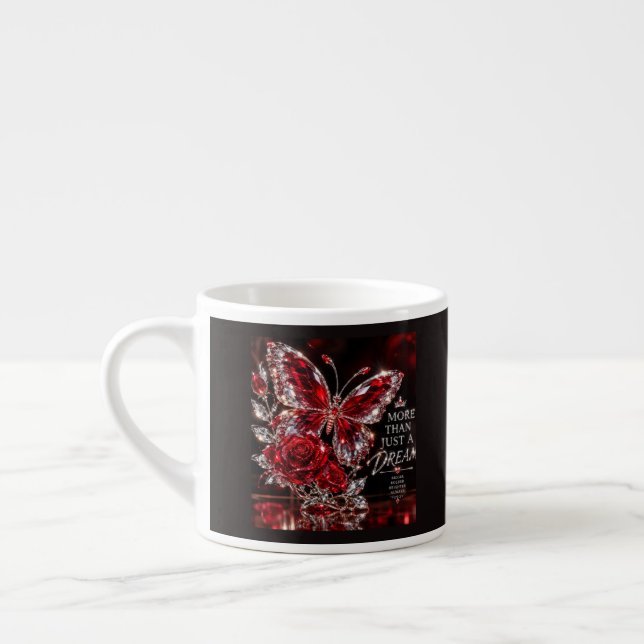 Rubinkristallfjäril & Ros Espressomugg (Vänster)