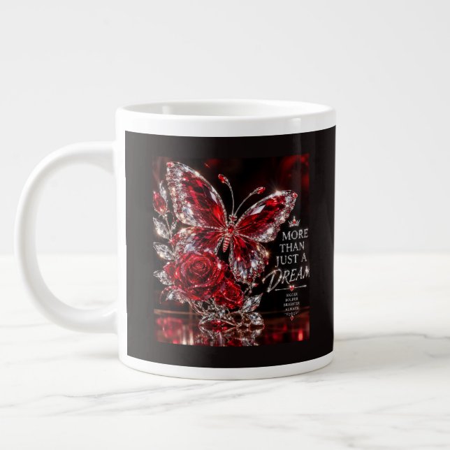 Rubinkristallfjäril & Ros Jumbo Mugg (Vänster)