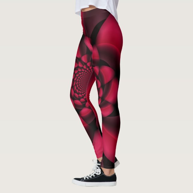 Rubinröd svart kronblad leggings (Vänster)