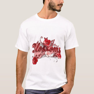 Rubinröda skriptblommor t shirt