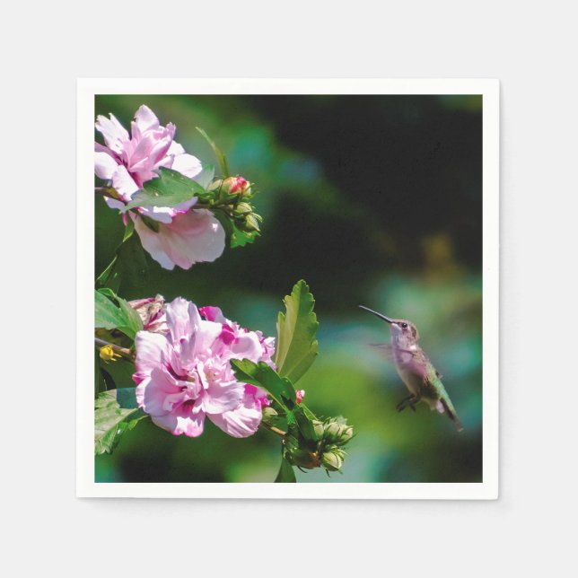 Rubinstrupekolibri - Originalfotografi Pappersservett (Framsidan)