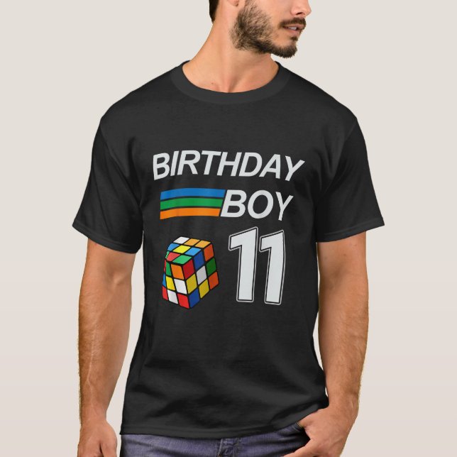 Rubixk Cube Speed Cubing Birthday Boy 111 Years Ol T Shirt (Framsida)