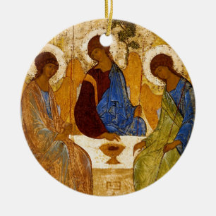Rublev Trinity på bord Julgransprydnad Keramik