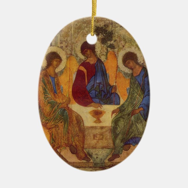 Rublev Trinity vid Bord Julgransprydnad Keramik (Framsidan)