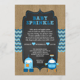 RUBOT BOY baby sprinkle/Browlappschalkboard RUSTIC Inbjudningar