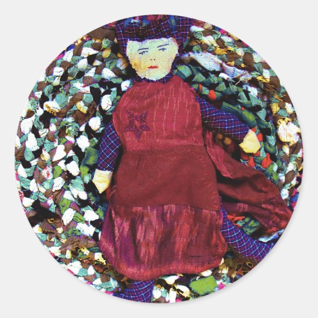 Rubra Rag Queen Runt Klistermärke (Framsida)