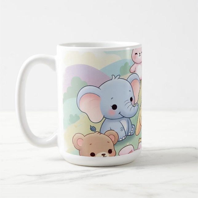 Rubrik Cute Pastel Nursery Animal Mugg ☕️ (Vänster)